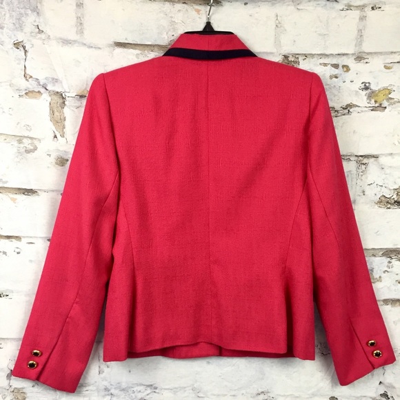 Worthington Petite red blazer with navy trim - Picture 4 of 8